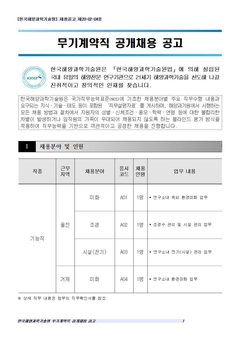 무기계약직 공개채용 공고 이미지1 입니다. 자세한 내용은 최하단을 참고해주세요.